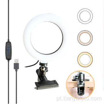 6 &quot;luz led de plástico preto mini anel